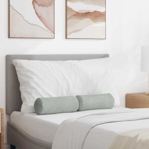 vidaXL Hengerpárnák 2 pcs Világosszürke Ø 15 x 40 cm Bársonyos szövet 145366411 - Kert