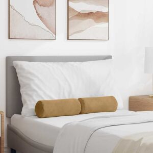 vidaXL Hengerpárnák 2 pcs Barna Ø 15 x 40 cm Bársonyos szövet 145366442 - Kert