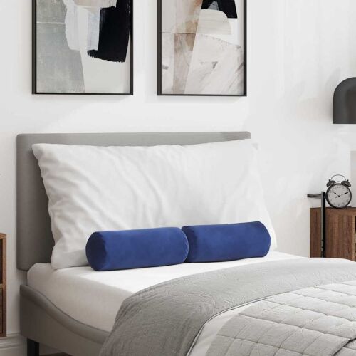 vidaXL Hengerpárnák 2 pcs Rendőrségi kék Ø 15 x 40 cm Bársonyos szövet