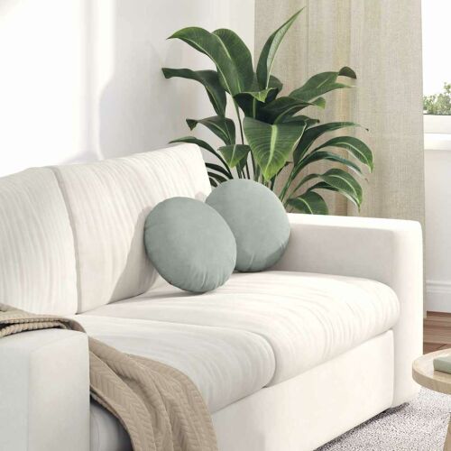 vidaXL Ülőpárnák 2 pcs Világosszürke Ø 40 x 13 cm Bársony 145375191