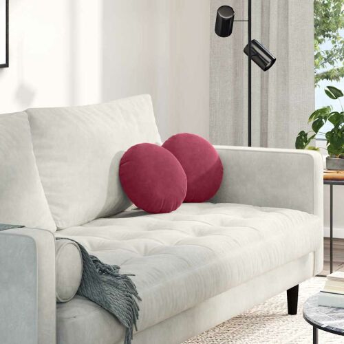 vidaXL Ülőpárnák 2 pcs Bordó Ø 40 x 13 cm Bársony 145375201