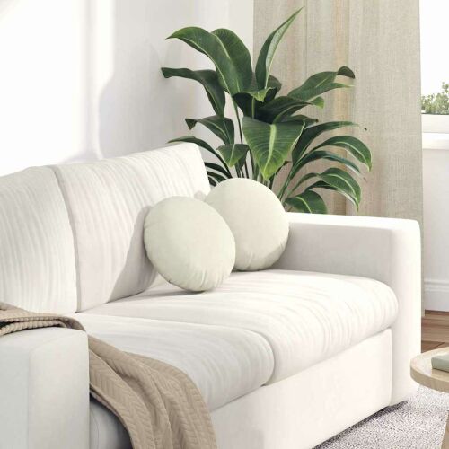 vidaXL Ülőpárnák 2 pcs Krém Ø 40 x 13 cm Bársony