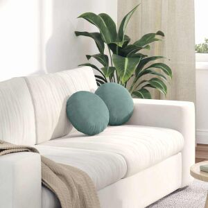 vidaXL Ülőpárnák 2 pcs Tengeri Zöld Ø 40 x 13 cm Bársony 145375238 - Kert