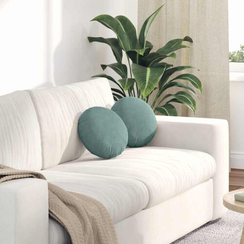 vidaXL Ülőpárnák 2 pcs Tengeri Zöld Ø 40 x 13 cm Bársony 145375238