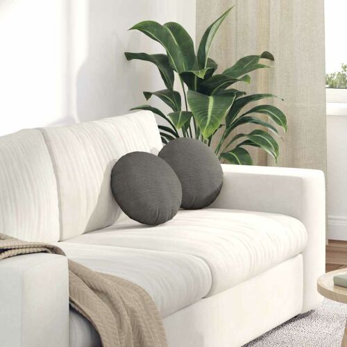 vidaXL Ülőpárnák 2 pcs Világosszürke Ø 30 x 13 cm Bársonyos szövet