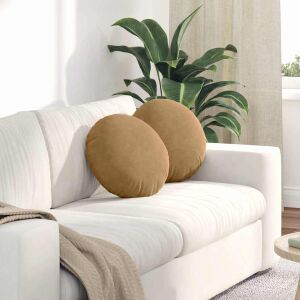 vidaXL Ülőpárnák 2 pcs Barna Ø 40 x 13 cm Bársony 145375319 - Kert