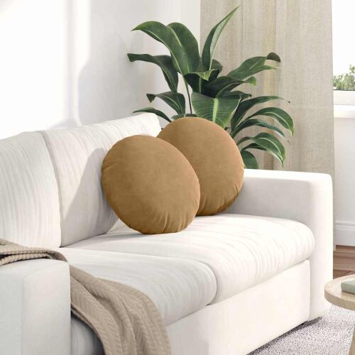 vidaXL Ülőpárnák 2 pcs Barna Ø 40 x 13 cm Bársony 145375319