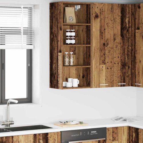 vidaXL Függő szekrény Riga Öreg fa 40 x 29,5 x 100 cm Faanyag 145377424