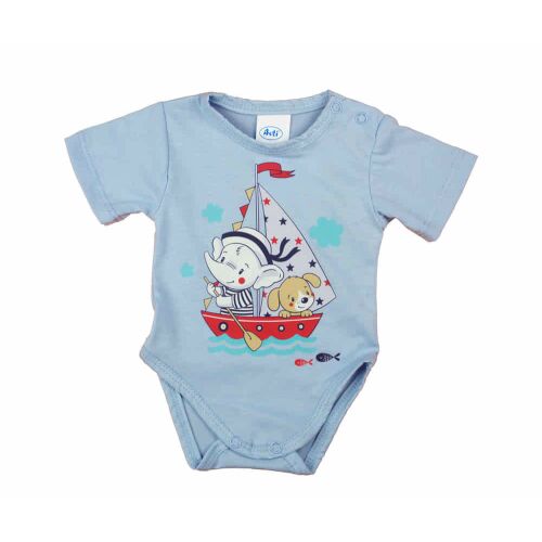 Rövid ujjú baba body cuki Vitorlás mintával 145380204