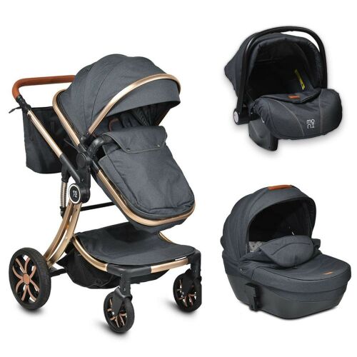 Polly 2in1 babakocsi SZETT:sport+mózes+kistáska FEKETE 145380943