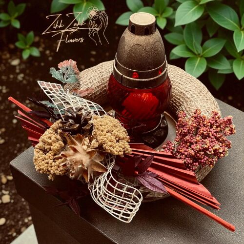 Rusztikus Őszi Koszorú – Bronz Mécsessel 145390822