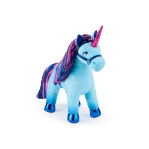 Unikornis Akadémia 15cm-es plüss játék, kék unikornis rózsaszín sörénnyel - Spin Master