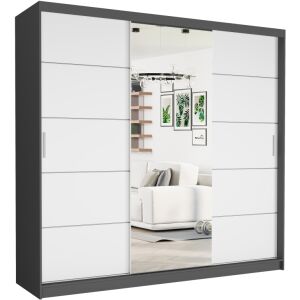 SELVIO I. Gardróbszekrény 233x218x60 - antracit, fehér