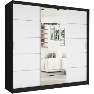 SELVIO I. Gardróbszekrény 233x218x60 - fekete, fehér