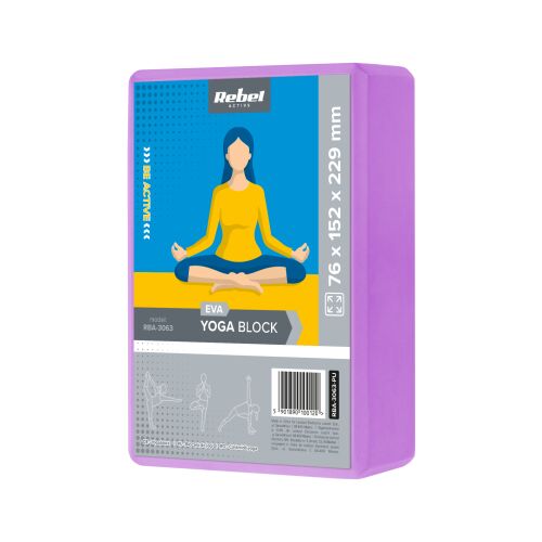Cube, Yogablock aus EVA-Schaum 120g, lila, REBEL ACTIVE 145402324