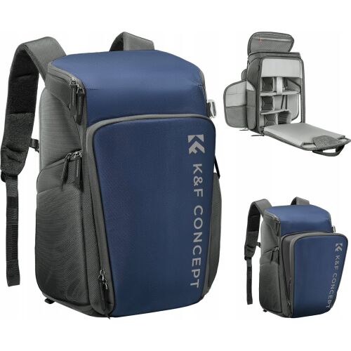 K+F Hátizsám Fotós Hátizsám 25l Fényképtáska Fényképezőgéphez Canon Nikon Alpha Air K&f / Kf13.128v2 / Kék