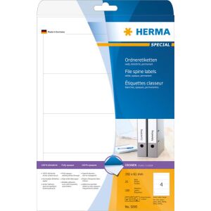 Herma Spezialetiketten für Ordner, A4, weißes, opakes, mattes Papier, 100 Stück, abgerundete Ecken (5095) 145402767 - Schreibwaren für das Büro