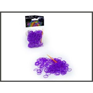 Hipo Lila gumiszalák karkötő készítéséhez, 250 db (620072)