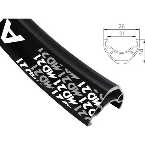 Alexrims MTB kerék ALEXRIMS MD21 26"x36 lyuk. Tubeless Ready H.tárcsás, kapszlis fekete 145404925