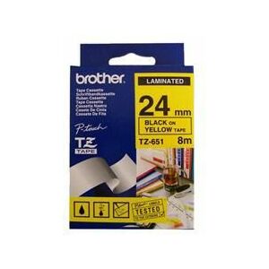 Brother TZ-651 szalag (fekete sárga alapon)