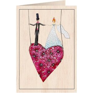 Cozywood Karnet drewniany C6 + koperta Ślub serce 145405183 - Felicitări, invitații