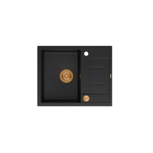 Chiuveta MORGAN 116 din carbon pur cu sifon Push To Open culoare cupru 1 vas fara + carlige 4 buc 145405214 - Chiuvete de bucătărie