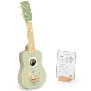 Viga Fából készült Gyermek Ukulele Gitár Zöld Hangjegyekkel