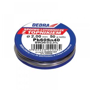 Dedra Pb60Sn40 drót, 2mm átmérő, 50 g, 40% SN