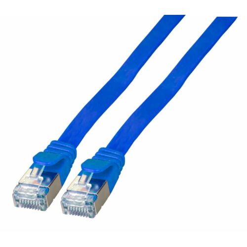 EFB Cablu plat RJ45 U/FTP, cat. 6A, PVC, 0,25 m, albastru (K5545BL.0,25)