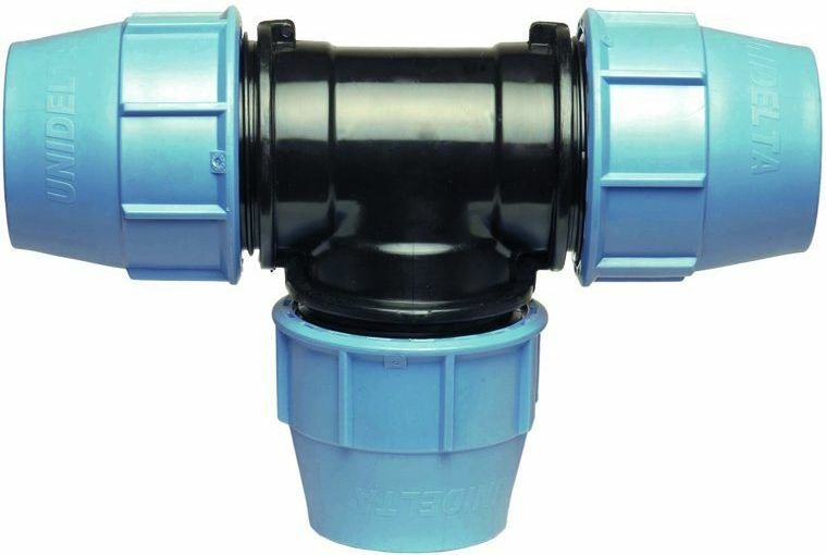 Teu, Unidelta, Polietilena, 32 x 32 x 32 mm, Negru/albastru