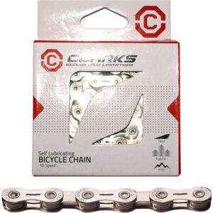 Clarks Bicikli lánc YBN CSL-H10CR SHIMANO CAMPAGNOLO SRAM (10 sebesség, 1/2"x11/128" 116 szem, 5.9mm, lánckapocs, Szuper könnyű, Krómozott) Önkenő ezüst 145408034 - Kerékpár lánc