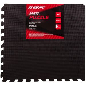 Malipen 4 részes puzzle szőnyeg, 60x60 cm, 10 mm, fekete