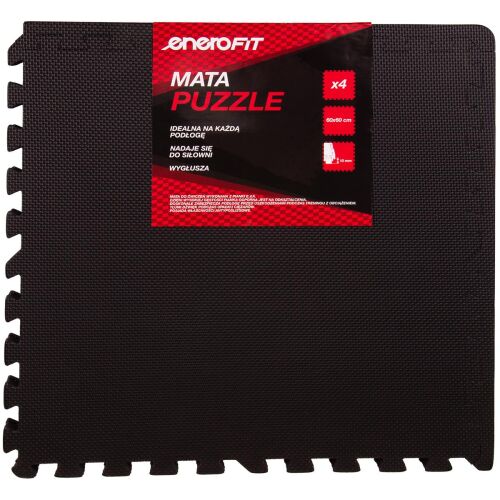 Malipen 4 részes puzzle szőnyeg, 60x60 cm, 10 mm, fekete 145408074
