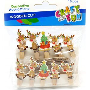 OZDOBA BN KLAMERKI RENIFER 10SZT CF PBH 12/240 145408205 - Dekoracja sezonowa