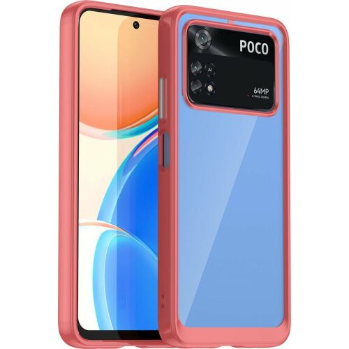 Hurtel Outer Space tok XIAOMI POCO M4 PRO rugalmas előlap borító piros 145408309