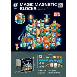 Set cărămizi magnetice 292 bucăți 145408410 - Joc de construcție magnetic