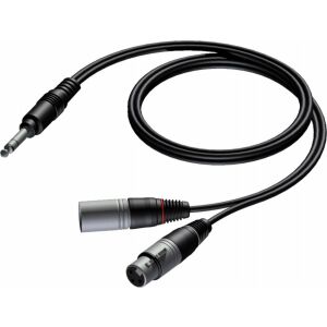 Kabel PROCAB CAB709/3, 6.3 mm jack (M) stereo do XLR (M) i XLR (F) 145409034 - Kabel XLR