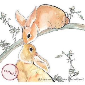 Creare clară Karnet Swarovski pătrat Iepuri pe ramură (CL1213_BL) 145409128 - Șervețele