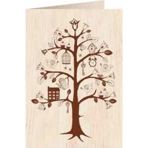 Cozywood Karnet drewniany C6 + koperta Drzewo życia 145410028 - Felicitări, invitații