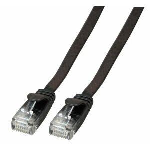 Cablă plată EFB RJ45 U/UTP, Cat.6A, PVC, 3m, negru 145410359 - Cabluri UTP