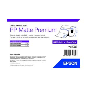 Epson 7113411 Bedruckbare Etiketten, weiße, selbstklebende Drucketiketten 145410593 - Schreibwaren für das Büro