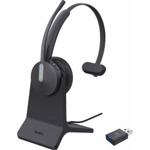 Yealink WH64 Hybird Mono with Charging Stand Teams Fülhallgató készlet Vezeték nélküli Fejhallgató Iroda/telefonközpont USB Type-C Bluetooth Töltőállvány Fekete