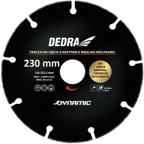 Dedra szegmentált gyémánt tárcsa, fához, műanyaghoz, szintetikus anyagokhoz, 230 mm 145412318