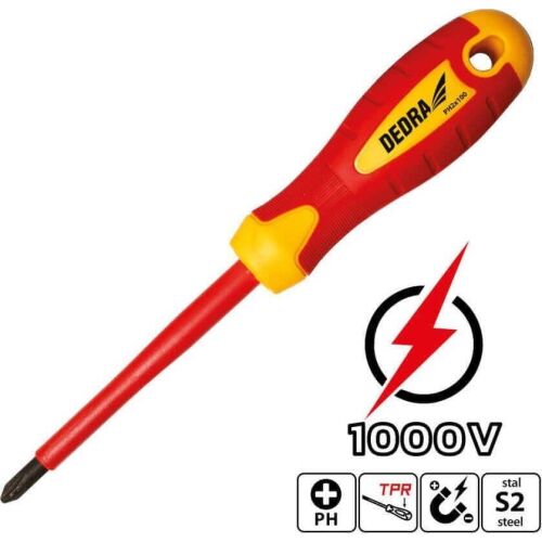 Dedra PH3x150mm Szigetelt csavarhúzó elektromos munkához - Kézi szerszám