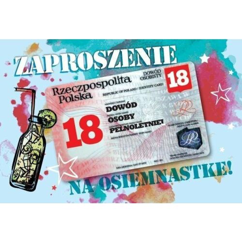 Armin Style Zaproszenie Urodziny Osiemnastka ZA-102 (10szt.) 145413576