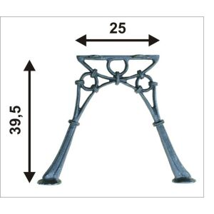 Set 2 picioare scaun, UN, Fonta, 39.5 x 25cm, Argintiu 145413625 - Picioare mobilă