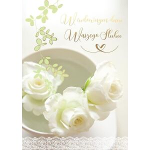 Felicitare de nuntă trandafiri albi PR-229 145413648 - Decoratii si echipamente pentru petreceri