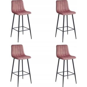 Leobert Hoker POZZA - sötét rózsaszín bársony / fekete lábak x 4