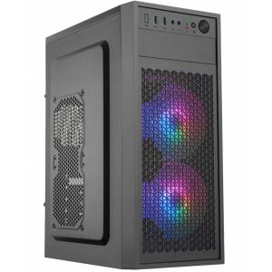 EUROCASE skříň ML N6-530B, ATX, 2x USB-A, 1x USB-C, 2x 120mm ARGB Fan, černá 145414338 - Számítógépház