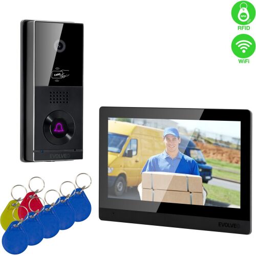 EVOLVEO DoorPhone AHD10, Domáci WiFi videotelefon készlet ajtónyitással és RFID-vel, fekete 10" monitor, 32GB 145414538